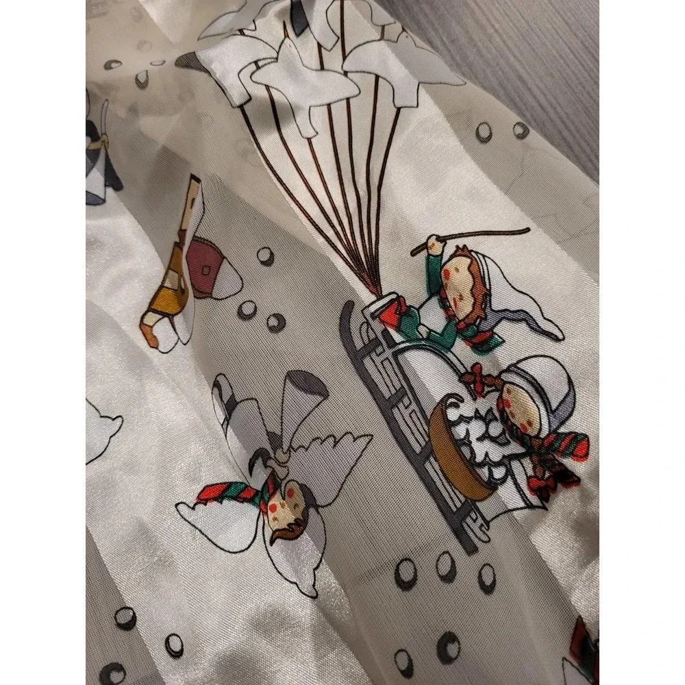 Scarf with angels & accessories Print  100%polyester Made In Korea RN 99947